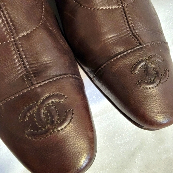 CHANEL Brown Lambskin Pull On Boots 37 - Picture 4 of 12